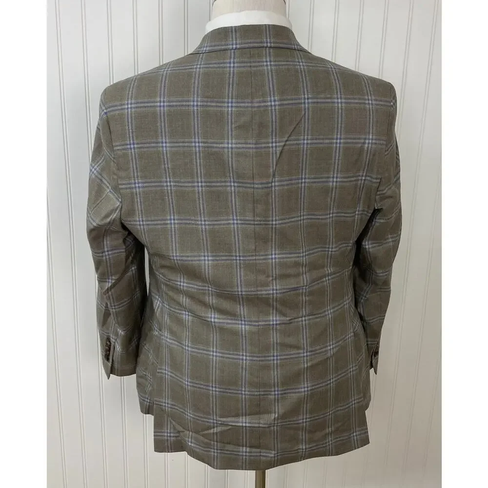 RC by Tom James USA Union Made plaid 2-button suit jacket blazer sport coat 38S